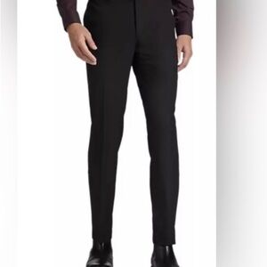 NEW Egara Xslim Men Suit Separate Pants, Black 32 unhemmed